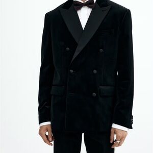 H&M Classic Black Tuxedo Jacket with matching pants, blue men’s sz 42R &33 pants